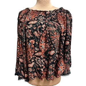 Abercrombie & Fitch NWT BOHO Festival Floral Off Shoulder Blouse M Women Fairy